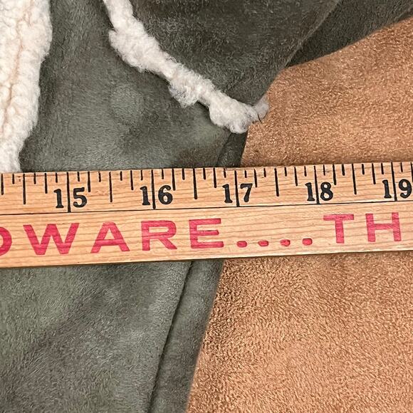 Y2K Shearling Sheepskin Fur Leather Blazer Jacket XS-S Mos - Picture 11 of 14